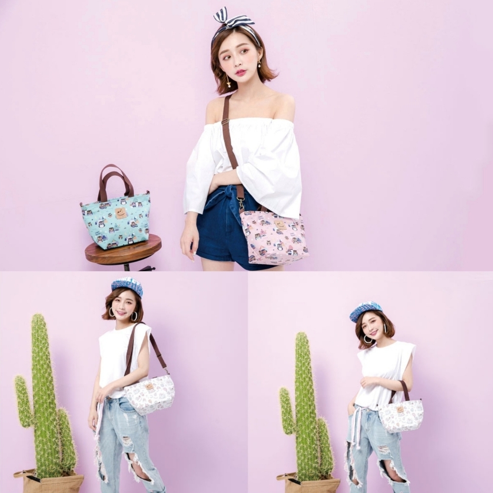 Waterproof Corgi Artist Crossbody Convertible Handbag Mini Travel Tote W/ Strap - Picture 3 of 7